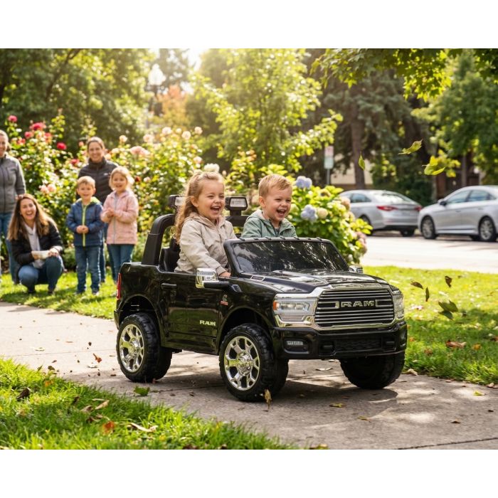 Elektrische Kinderauto Dodge RAM 3500 4X4 24V 2 persoons zwart