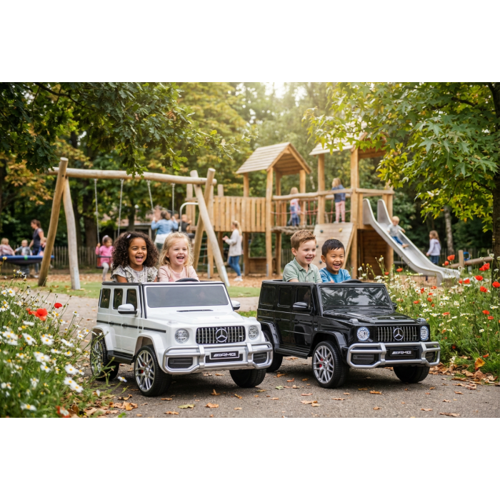 Elektrische Kinderauto MERCEDES G63-AMG 24 Volt 4X4 Zwart Metallic 2 Persoons