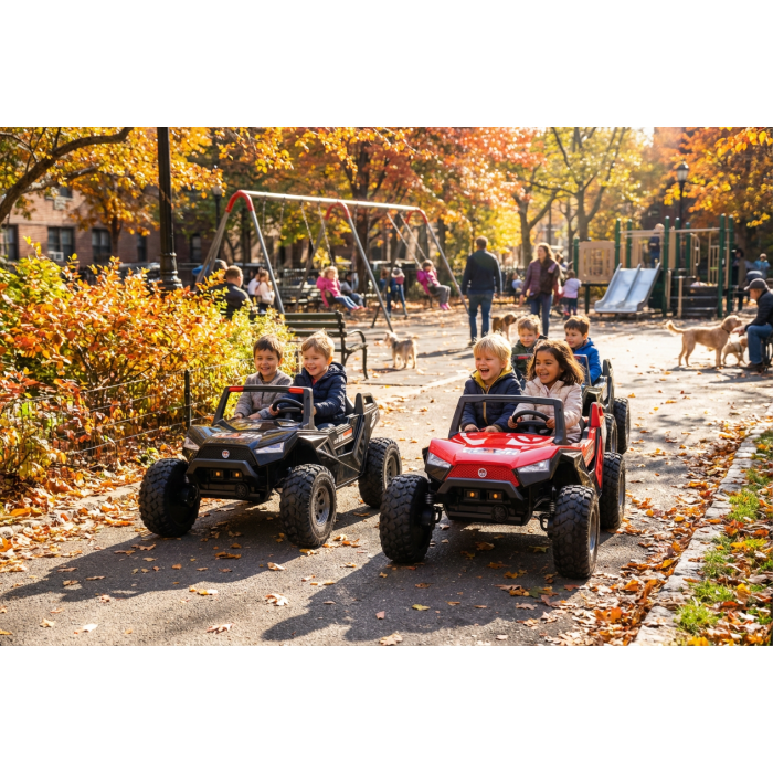 Elektrische Kinderbuggy Monster Buggy High-Speed 4X4 24Volt 2 Persoons Zwart