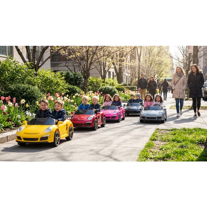 Accu Auto Porsche RUF Roze Metallic 4X4 24 Volt 2 persoons