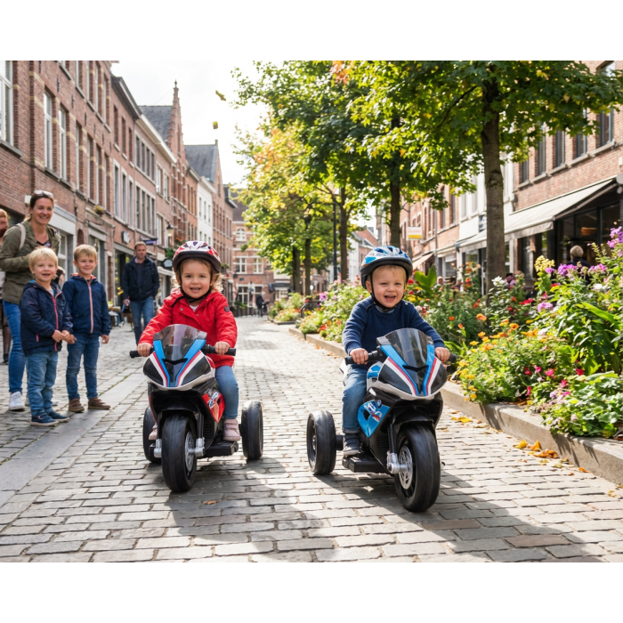 Elektrische Kindermotor mini BMW HP4 Blauw 12V