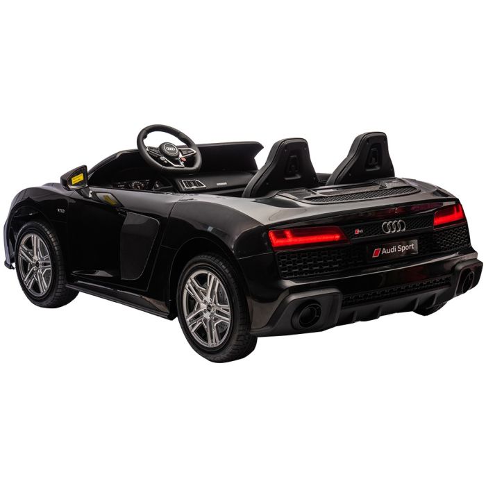 Elektrische kinderauto Audi R8 XXL 2 pers. 24V EVA banden Zwart met RC