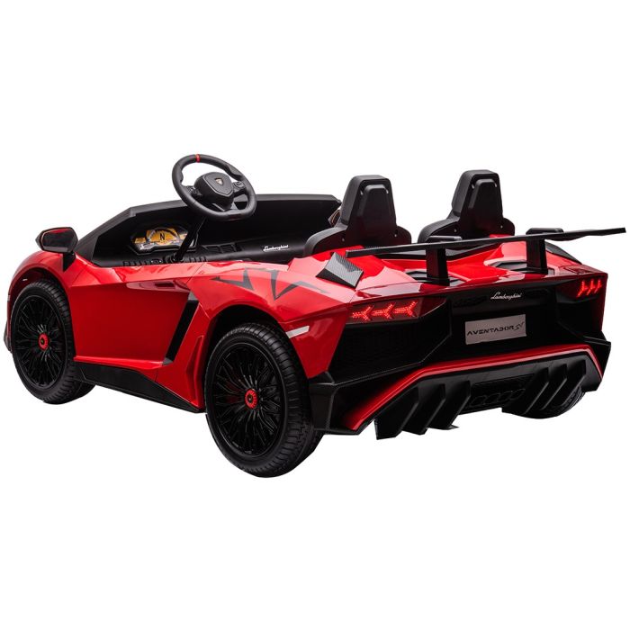 Elektrische kinderauto Lamborghini Aventador SV XXL 2 pers. 24V EVA banden Rood met RC