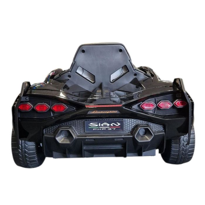 Elektrische Kinderauto Lamborghini Sian Zwart Metallic 4X4 12Volt Vleugeldeuren