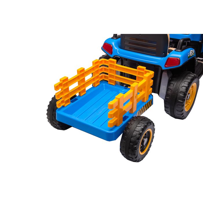 Kinder Accu Tractor Labor met aanhanger Blauw 24V
