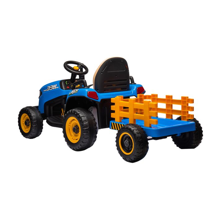 Kinder Accu Tractor Labor met aanhanger Blauw 24V