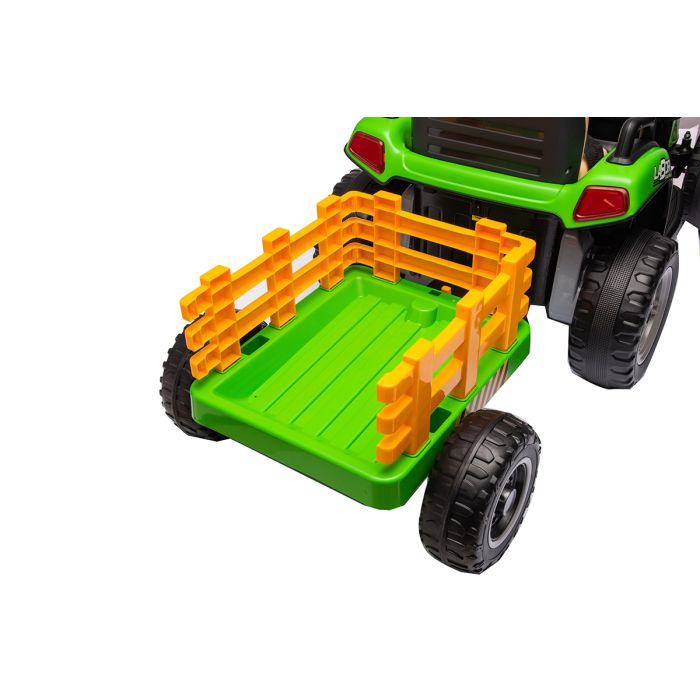 Kinder Accu Tractor Labor met aanhanger Groen 24V