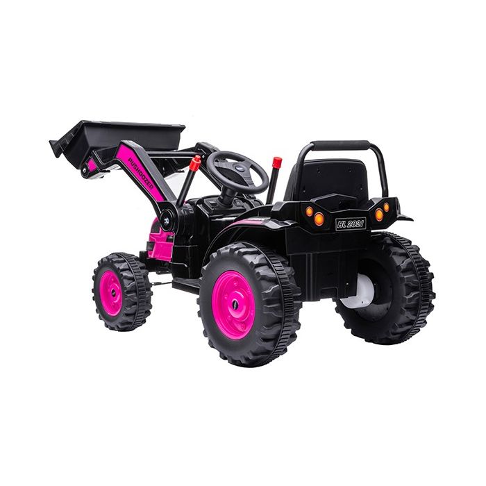 Kinder Accu Tractor met Schep Roze