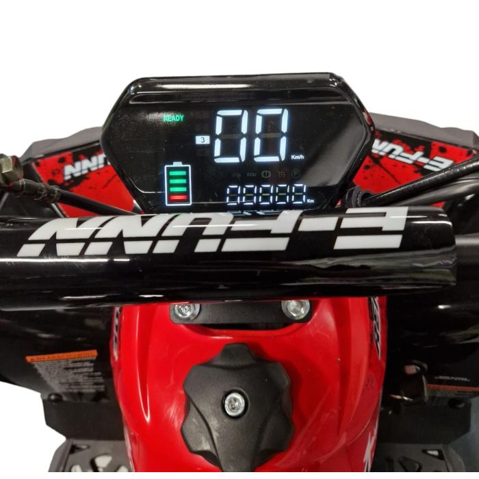 Elektrische Midi Quad CYCLONE Rood 1200W BRUSHLESS 48Volt LCD-Scherm
