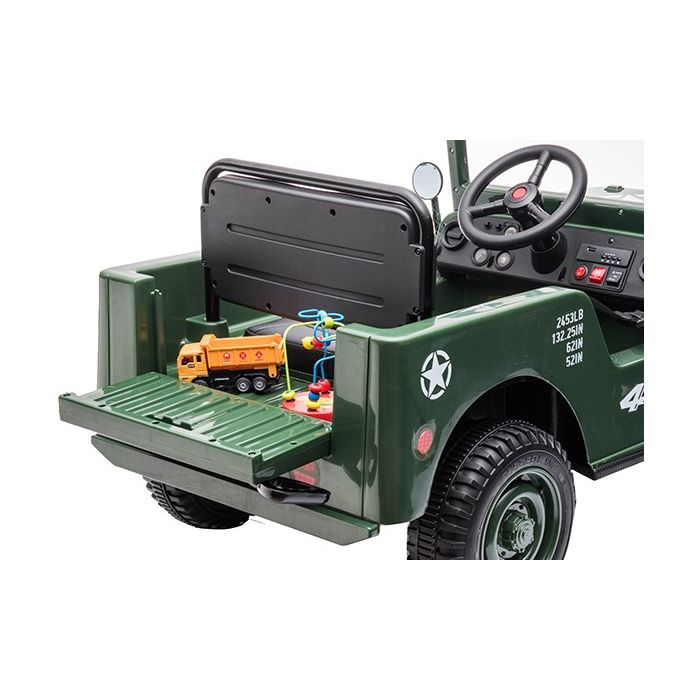 Elektrische Leger-Jeep 4X4 12Volt Olijf Groen 1 persoons