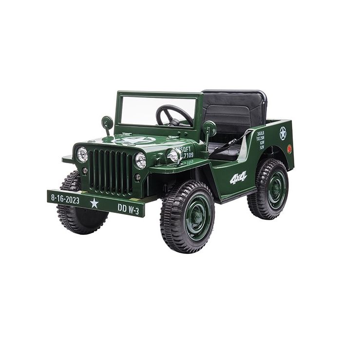 Elektrische Leger-Jeep 4X4 12Volt Donker Groen 1 persoons