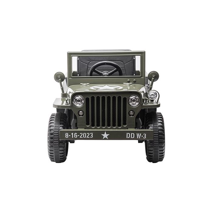 Elektrische Leger-Jeep 4X4 12Volt Olijf Groen 1 persoons