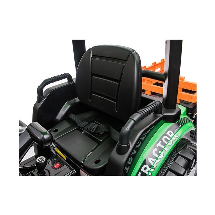 Kinder Accu Tractor Farmer met schep en aanhanger Groen 24 Volt
