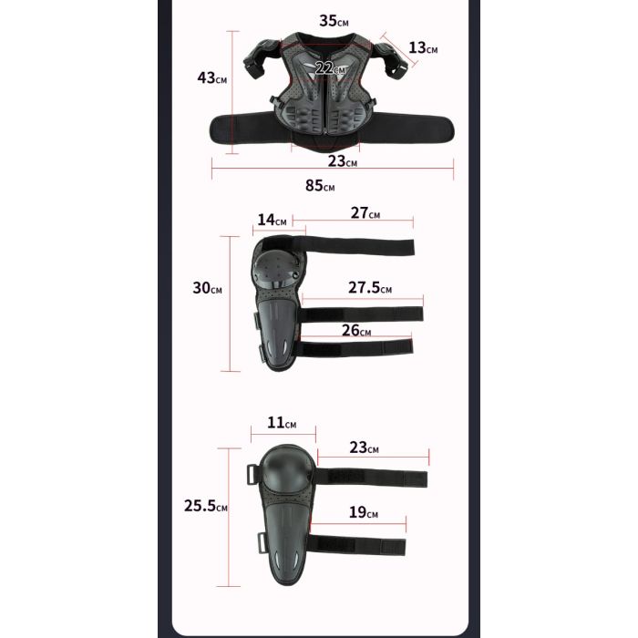 body protector Set Zwart 1-Size