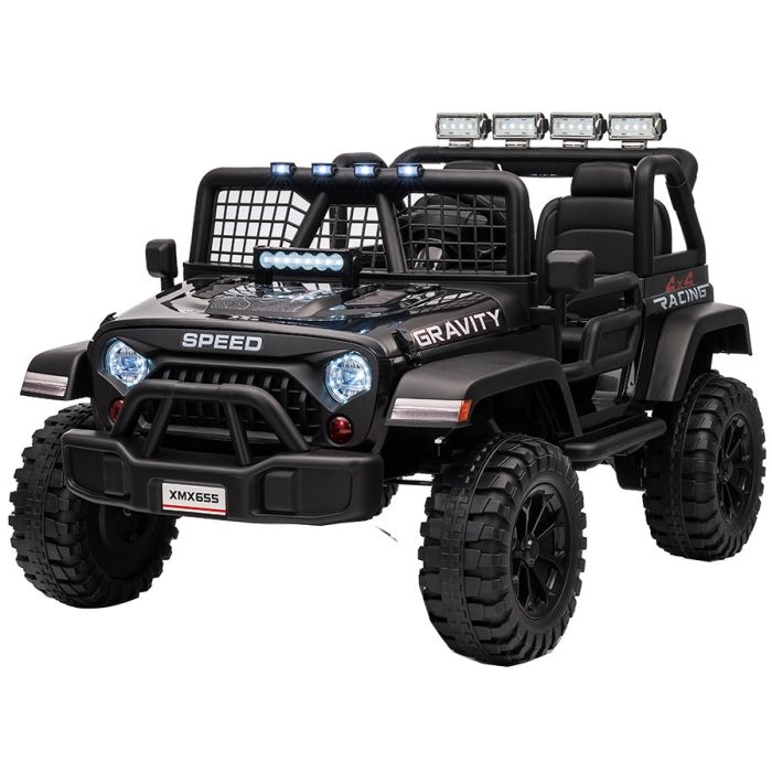 Elektrische kinderjeep Gravity Zwart 24Volt 4X4 2 persoons
