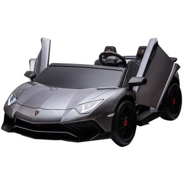 Elektrische kinderauto Lamborghini Aventador SV XXL 2 pers. 24V brushless Nardo Grijs