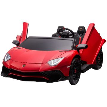 Elektrische kinderauto Lamborghini Aventador SV XXL 2 pers. 24V EVA banden Rood met RC
