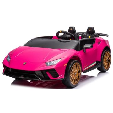 Elektrische Kinderauto Lamborghini Huracan Performante Spyder Roze Metallic 4X4 24Volt 2 Persoons