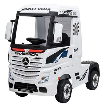 Elektrische Kindervrachtwagen Mercedes Actros Truck 4X4 Wit