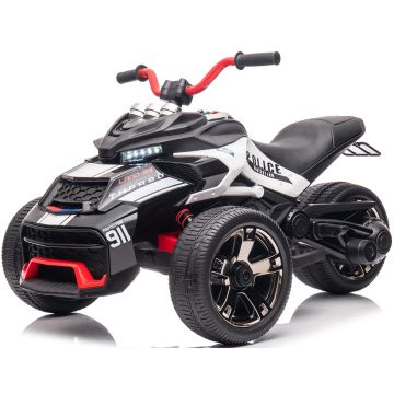 Elektrische Kindermotor Trike POLITIE met RC 12 Volt Wit