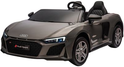 Elektrische kinderauto Audi R8 XXL 2 persoons 24V brushless Rubber Luchtbanden Nardo Grijs