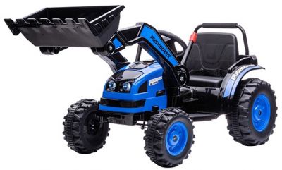 Kinder Accu Tractor met Schep Blauw